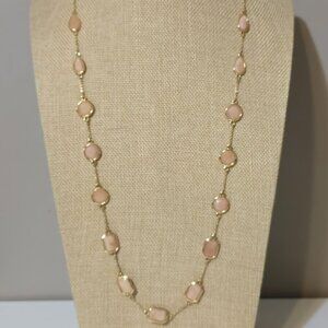 Kate Spade Swirl Around Long Scatter Pale Pink Blush Station Necklace